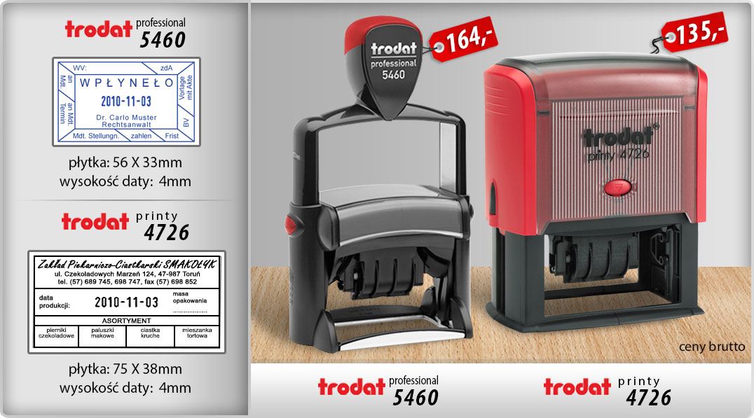 Datowniki Trodat professional 5460 i Trodat printy 4726 Datownik Professional 5460 i Printy 4726